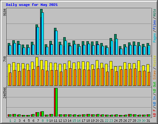 Daily usage for May 2021