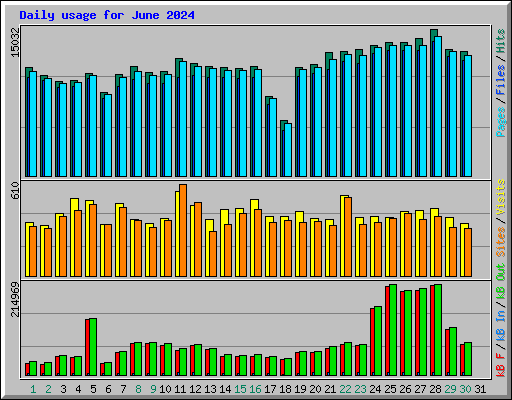 Daily usage for June 2024