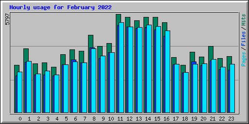 Hourly usage for February 2022