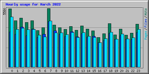 Hourly usage for March 2022