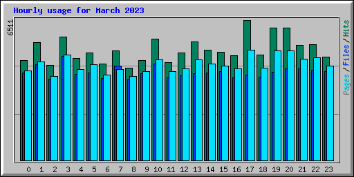 Hourly usage for March 2023